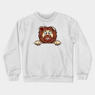 Lion Cartoon With Happy Face Expression Crewneck Sweatshirt